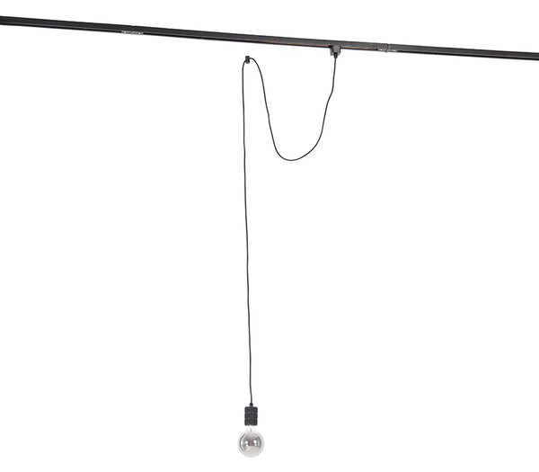 Závesná lampa čierna pre 1-fázový koľajnicový systém - Iconic Cavalux