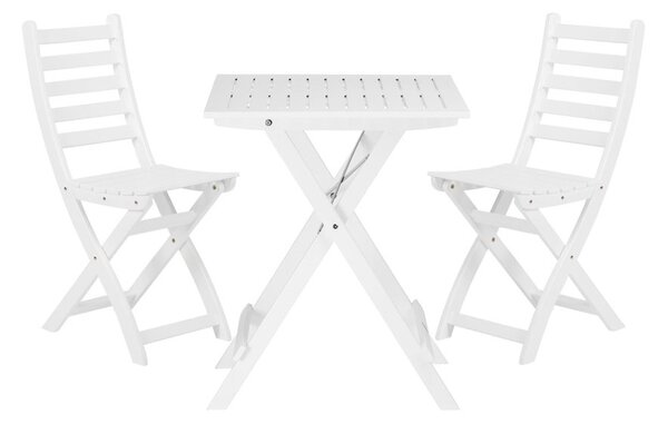 LODGE Set záhradného nábytku 2 ks stoličky a 1 ks stôl - biela