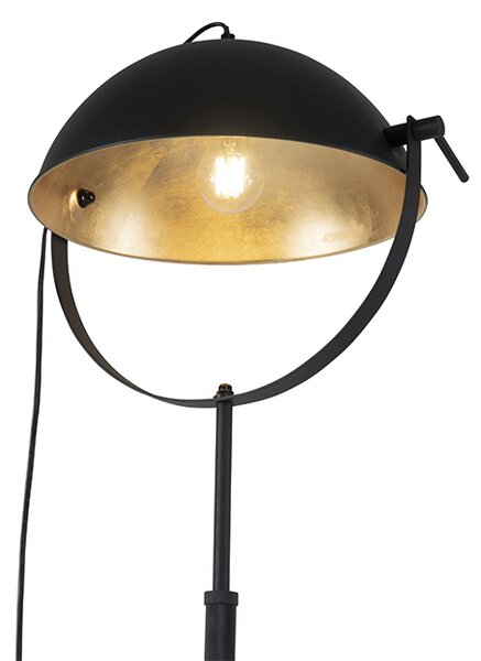Stojacia lampa čierna so zlatou farbou 35 cm nastaviteľná - Magnax