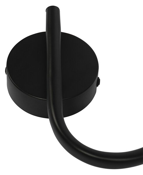 Stropná lampa čierna 44,5 cm s dymovým sklom 3-svetlo - Vidro