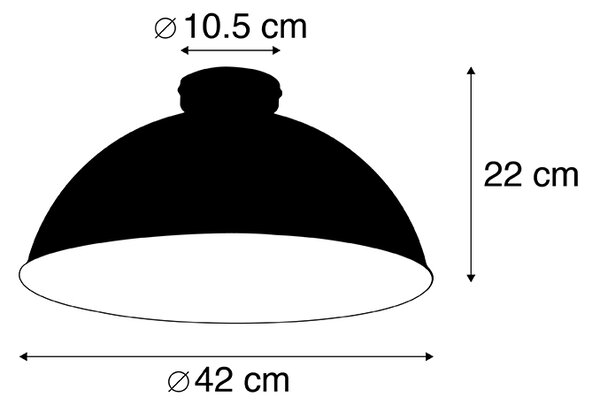 Stropná lampa čierna so zlatom 42 cm nastaviteľná - Magnax