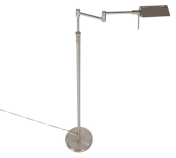 Dizajnová stojaca lampa oceľ vrátane LED s dotykovým stmievačom - Notia