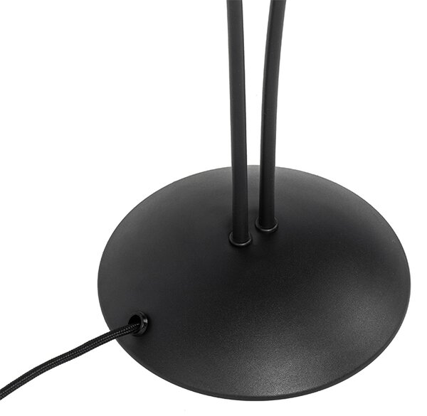 Moderná stolná lampa čierna 2-svetlá s dymovým sklom - Atény
