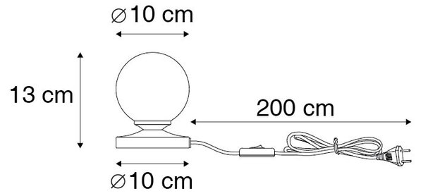 Moderná stolná lampa čierna s dymovým sklom - Atény