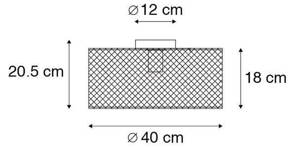 Priemyselné stropné svietidlo čierne - Drum Mesh