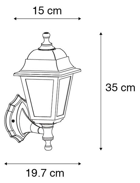 Vonkajšia nástenná lampa starožitné zlato IP44 - Capital