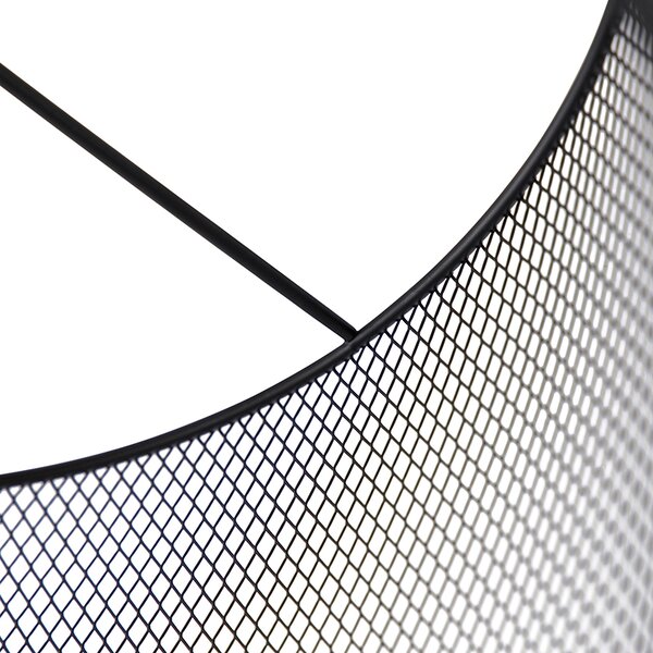 Priemyselné stropné svietidlo čierne - Drum Mesh