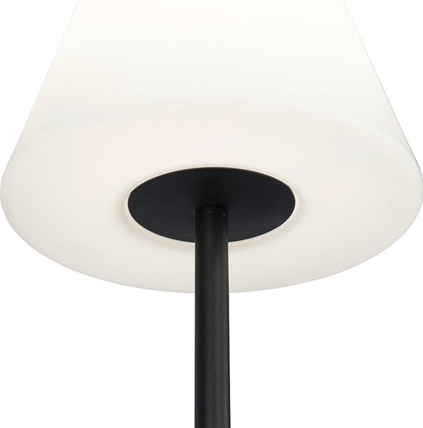 Vonkajšia stojaca lampa čierna s bielym tienidlom IP65 25 cm - Virginia