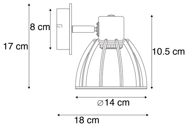 Priemyselná nástenná lampa čierna - Fotu
