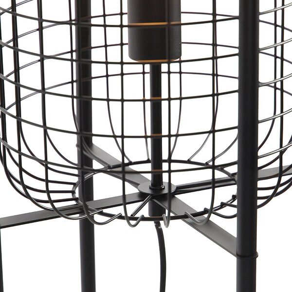 Priemyselná stojaca lampa čierna - Bliss Vefa