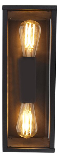 Priemyselná nástenná lampa čierna 38 cm 2-svetlo IP44 - Charlois