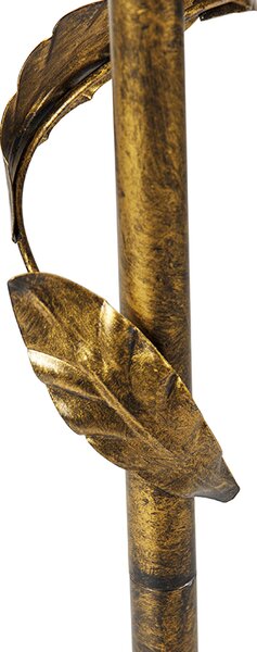 Stojacia lampa zlatá s bronzovým tienidlom a zlatým interiérom 50cm - Linden