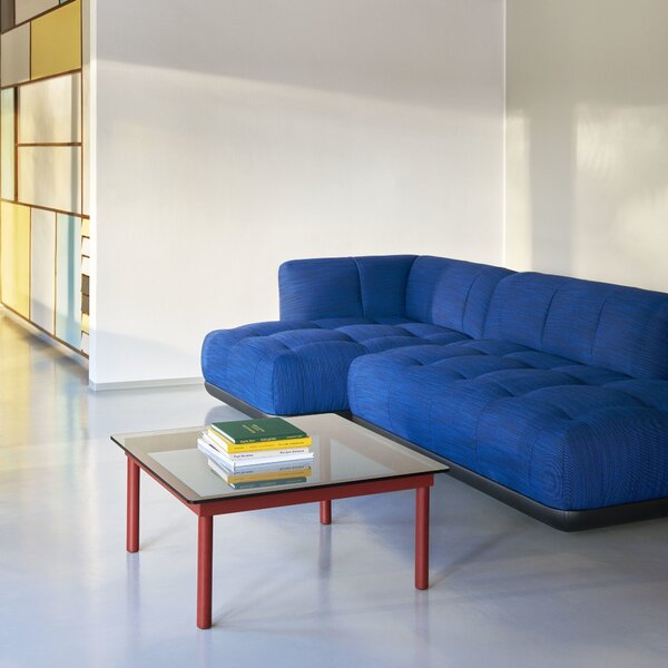 Konferenčný stolík Kofi, 80x80, Solid Oak, rebrované sklo – HAY