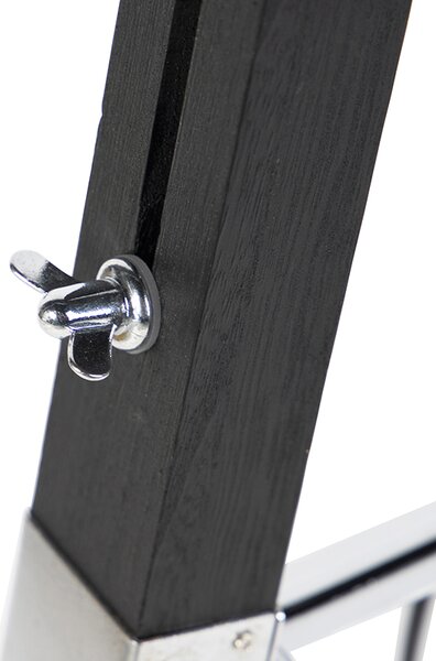 Stojaca lampa trojnožka čierna s tienidlom 45 cm ľanové biele