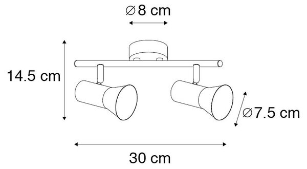 Stropné bodové svetlo bronzové otočné a nakloniteľné - Karin 2