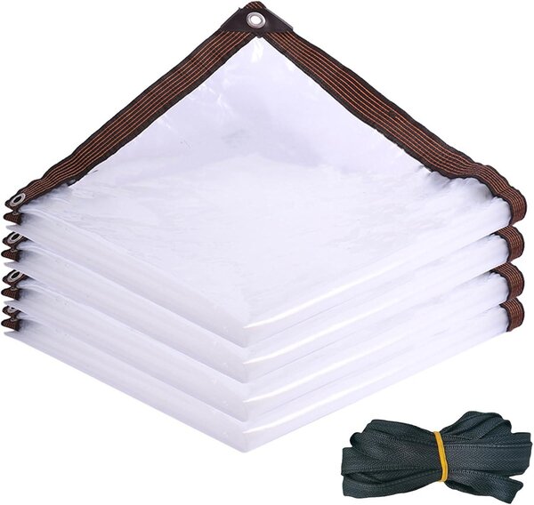 Priehľadná plachta 3 x 3 m, ocká, 160g/m² PE, vodotesná, pre záhradu