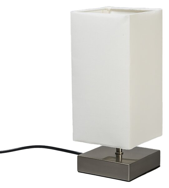 Moderná stolná lampa biela s oceľou - Milo