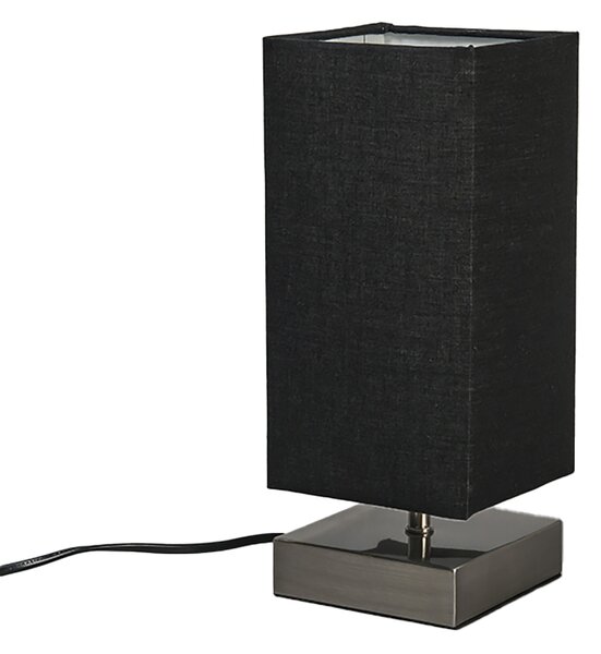 Moderná stolná lampa čierna s oceľou - Milo