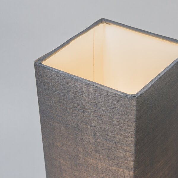 Moderná stolná lampa sivá s oceľou - Milo
