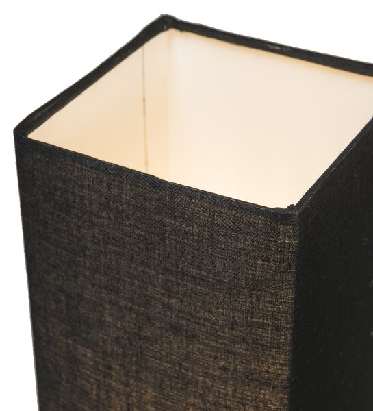 Moderná stolná lampa čierna s oceľou - Milo
