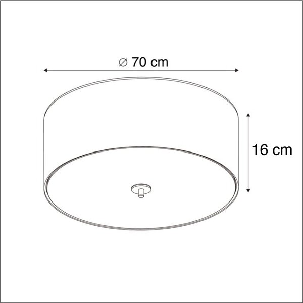 Rustikálne stropné svietidlo taupe 70 cm - Drum Jute
