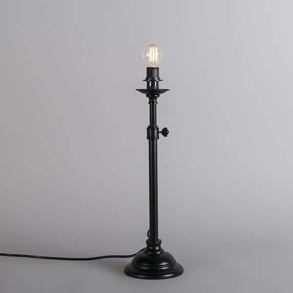 Klasická stolná lampa čierna nastaviteľná bez tienidla - Accia
