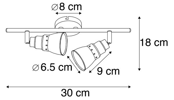 Stropné a nástenné bodové svetlo hrdzavohnedé otočné a naklápateľné - Coney 2