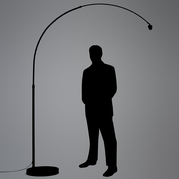 Moderná oblúková lampa chrómová nastaviteľná bez tienidla