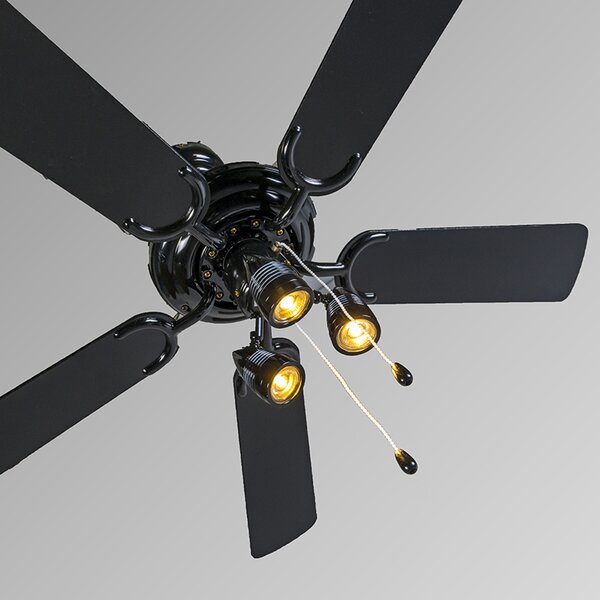Stropný ventilátor čierny 110 cm 3-svetelný s ťahacím káblom - Mistral