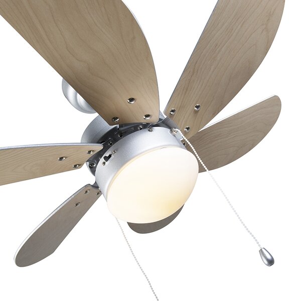 Stropný ventilátor oceľový s potlačou dreva 80 cm s ťahovým spínačom - Fresh