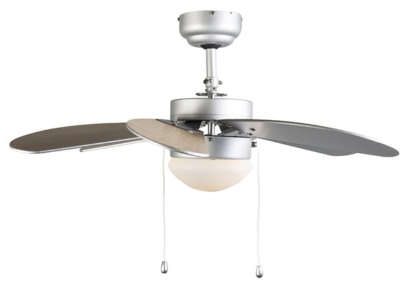 Stropný ventilátor oceľový s potlačou dreva 80 cm s ťahovým spínačom - Fresh