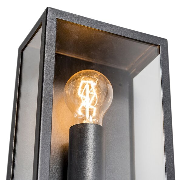 Priemyselná vonkajšia nástenná lampa čierna so sklom 25,5 cm IP44 - Rotterdam