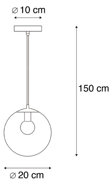 Moderné závesné svietidlo priehľadné 20 cm - Pallon