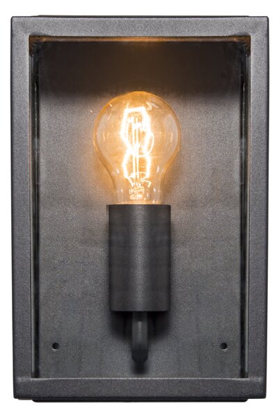 Priemyselná vonkajšia nástenná lampa čierna so sklom 25,5 cm IP44 - Rotterdam
