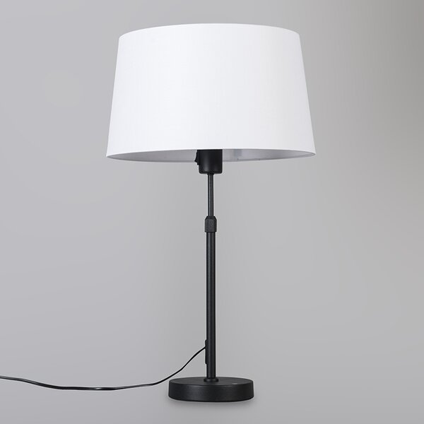 Stolná lampa čierna s tienidlom bielym 35 cm nastaviteľná - Parte