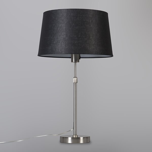 Stolná lampa z ocele s čiernym tienidlom 35 cm nastaviteľná - Parte