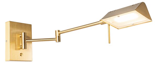 Dizajnová nástenná lampa mosadz vrátane LED stmievateľná - Notia