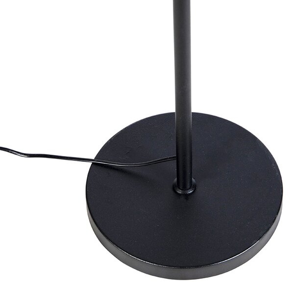 Stojaca lampa čierna s čiernym ľanovým tienidlom 45 cm nastaviteľná - Parte