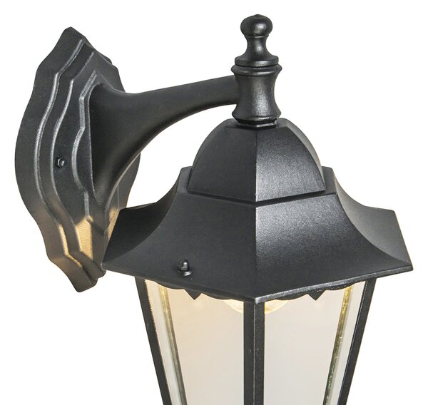 Klasická vonkajšia nástenná lampa čierna IP44 - New Orleans down