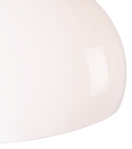 Retro nástenná oblúková lampa oceľ s bielym nastaviteľným tienidlom