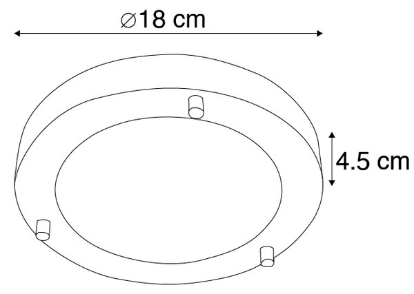 Moderné stropné svietidlo oceľ 18 cm IP44 - Yuma