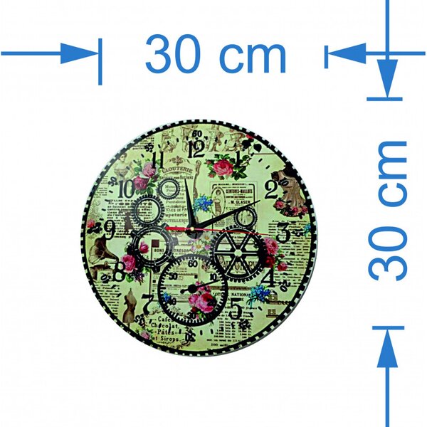 Hodiny na stenu z dreva, nástenné hodiny I SENTOP HDFK001- Wall clock HEU-