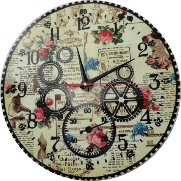 Hodiny na stenu z dreva, nástenné hodiny I SENTOP HDFK001- Wall clock HEU-