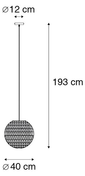 Retro závesné svietidlo biele 40 cm - Lina Ball 40