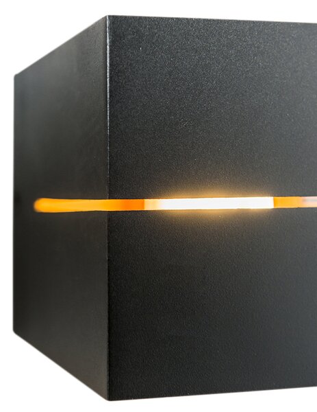 Moderná nástenná lampa čierna a zlatá 9,7 cm - Transfer Groove
