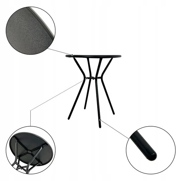 Dekorstudio Kávový stolík COMO čierny - 60 cm