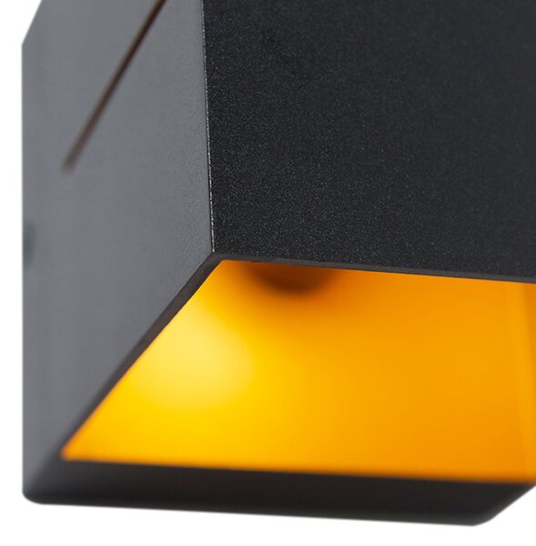 Moderná nástenná lampa čierna a zlatá 9,7 cm - Transfer Groove