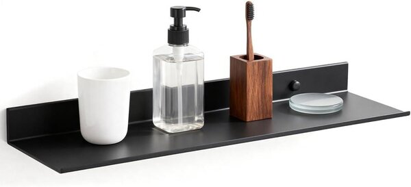 Nástenná polica 40 cm, Čierna, Kovová Floating Shelf, 40x12 cm, pre Kuchyňu