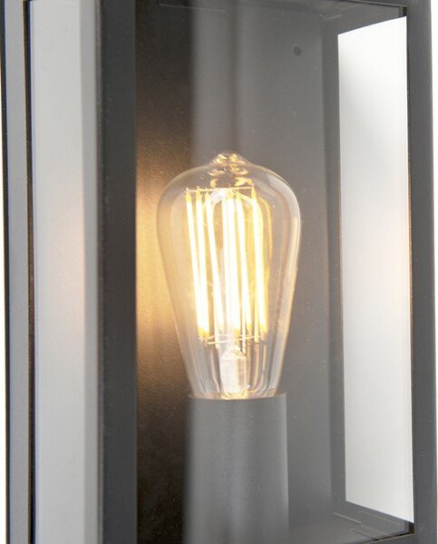 Vonkajšia nástenná lampa čierna s pohybovým senzorom IP44 - Rotterdam