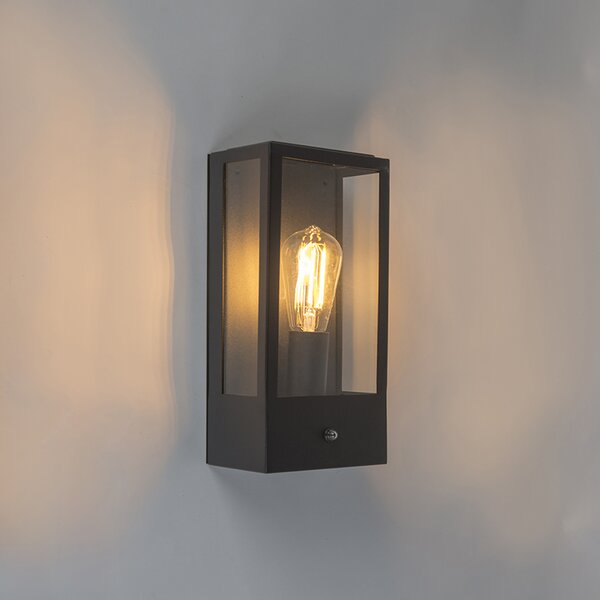 Vonkajšia nástenná lampa čierna s čidlom súmraku - Rotterdam